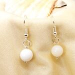 Gentle Whiteness, natural stone earrings, White Agate - Image 2