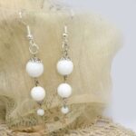 New Beginning, handmade natural stone earrings, White Agate