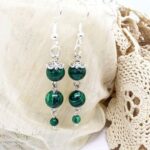Juno Earrings, Handmade Earrings, Natural Stone, Malachite - Image 7