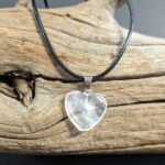 Clear Quartz, pendant, natural stone, heart shape - Image 2
