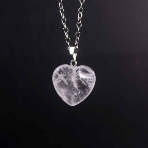 Clear Quartz, pendant, natural stone, heart shape - Image 7