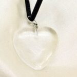 Clear Quartz, pendant, natural stone, heart shape - Image 4