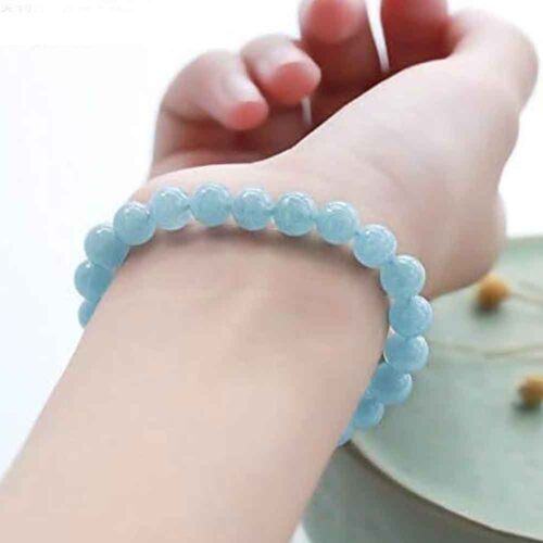 Aquamarine, Class A, handmade bracelet - Image 2