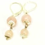 Love of Venus, Natural Stone Earrings, Rose Quartz - Image 3