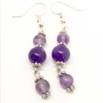 Euterpe, Natural Stone Earrings, Amethyst - Image 3