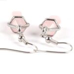 Natural Stone Earrings, Hexagon - Image 2