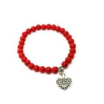 Vesta, Handmade Natural Stone Bracelet, Coral - Image 2