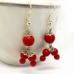 Calypso, Handmade Coral Earrings, 4 and 6 mm