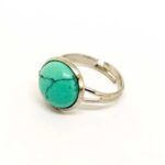 Turquoise, Adjustable Ring, Natural Stone, Round 10, 12 or 16 mm - Image 4