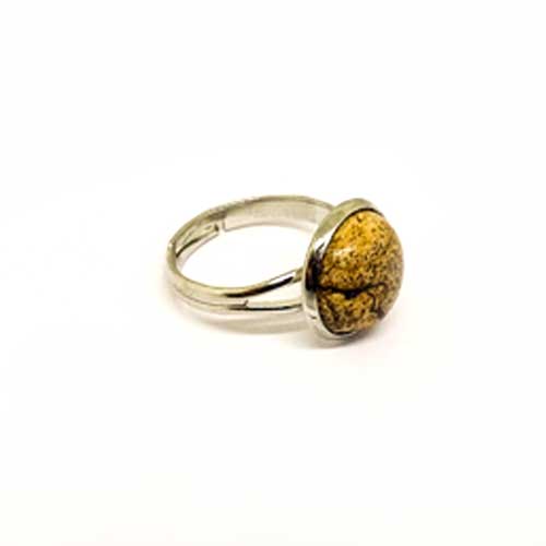 prusten-tiamat-ruchno-izraboten-18777003-4 Jasper, Adjustable Ring, Natural Stone, Round 12 mm - Image 1