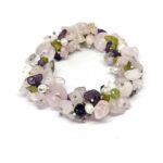 Tender Love, Luxury Set - Bracelet, Earrings and Necklace with Rose Quartz, Peridot, Pearl, Amethyst - Image 19