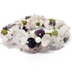Tender Love, Luxury Set - Bracelet, Earrings and Necklace with Rose Quartz, Peridot, Pearl, Amethyst - Image 18