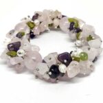 Tender Love, Luxury Set - Bracelet, Earrings and Necklace with Rose Quartz, Peridot, Pearl, Amethyst - Image 17