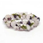 Tender Love, Luxury Set - Bracelet, Earrings and Necklace with Rose Quartz, Peridot, Pearl, Amethyst - Image 16