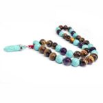 Prayer Beads, Fantasy, Tiger's Eye, Amethyst, Turquoise, 12 mm - Image 10
