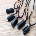 Arwen pendant, Black Tourmaline, with sliding knot - Image 2