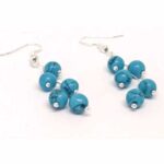 Magdalena, handmade earrings, Turquoise, 6 mm. - Image 2