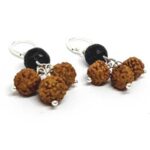 Eyes of the Himalayas, Rudraksha and Lava Stone earrings - Image 2
