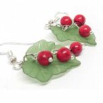 Strawberry, handmade earrings, Turkite, 6 mm. - Image 5