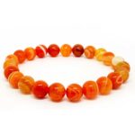 Orange Banded Agate, Handmade Bracelet, Synthetic - Image 6