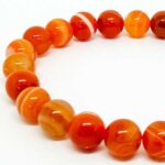 Orange Banded Agate, Handmade Bracelet, Synthetic - Image 5