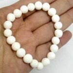 White Volcanic Stone Bracelet, Natural Stone - Image 2