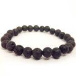 Black Volcanic Stone Bracelet, Natural Stones - Image 4
