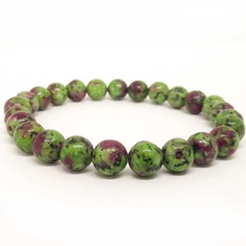 perun-ruchno-izrabotena-grivna-estestven-kamuk-ciozist-rubin-anolit-8mm-10777101-2 Ruby Zoisite, Natural Stone Bracelet - Image 1