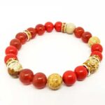 Aries Zodiac Sign, Natural Stone Bracelet, 8 mm.