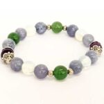 Pisces Zodiac, Handmade Bracelet with Natural Stones, 8 mm