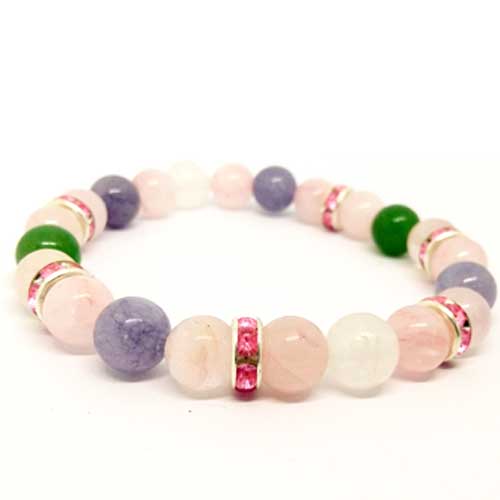 ruchno-izraboteni-grivni-zodia-vezni-rozov-kvarc-jadeit-avanturine-akvamarine-10777033-2 Libra Zodiac, Handmade Natural Stone Bracelet, 8 mm - Image 1