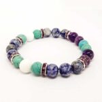 Aquarius Zodiac, Handmade Bracelet with Natural Stones, 8 mm