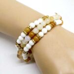 “Sunny Charm” – Triple Bracelet with Carnelian and White Agate - Image 2