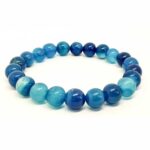 Blue Banded Agate, Handmade Bracelet, Synthetic Stone - Image 5