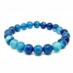 Blue Banded Agate, Handmade Bracelet, Synthetic Stone