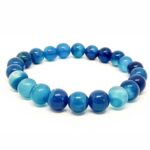 Blue Banded Agate, Handmade Bracelet, Synthetic Stone - Image 4