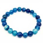 Blue Banded Agate, Handmade Bracelet, Synthetic Stone - Image 3
