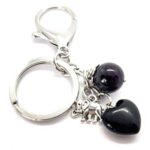 Good Luck, Keychain, Onyx, Elephant, Amethyst, 16 mm