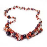Cassiopeia, Luxury Set - Bracelet, Earrings and Necklace, Coral, Amethyst and Rose Quartz - Image 6