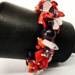Cassiopeia, Luxury Set - Bracelet, Earrings and Necklace, Coral, Amethyst and Rose Quartz - Image 24