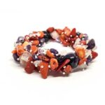 Cassiopeia, Luxury Set - Bracelet, Earrings and Necklace, Coral, Amethyst and Rose Quartz - Image 19