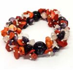 Cassiopeia, Luxury Set - Bracelet, Earrings and Necklace, Coral, Amethyst and Rose Quartz - Image 17