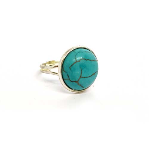 prusten-turkoaz-16mm-1 Turquoise, Adjustable Ring, Natural Stone, Round 10, 12 or 16 mm - Image 1