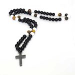 Ether, Men's Necklace, Hematite Cross, Natural Stone Beads - Image 5