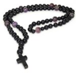 Hector, Men's Necklace with Onyx Cross, Natural Onyx and Amethyst - Image 6