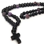Hector, Men's Necklace with Onyx Cross, Natural Onyx and Amethyst - Image 8