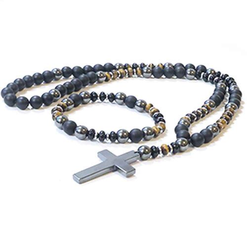 Volcano, men's necklace and bracelet set, natural stones - Image 7