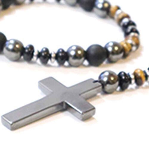 Volcano, men's necklace and bracelet set, natural stones - Image 8