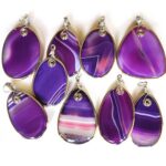 Persephone, Necklace with Agate Pendant, Amethyst, Steel Chain - Image 10