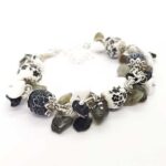 Day and Night, Elegant Bracelet, Natural Stones, Painted Beads - Image 2